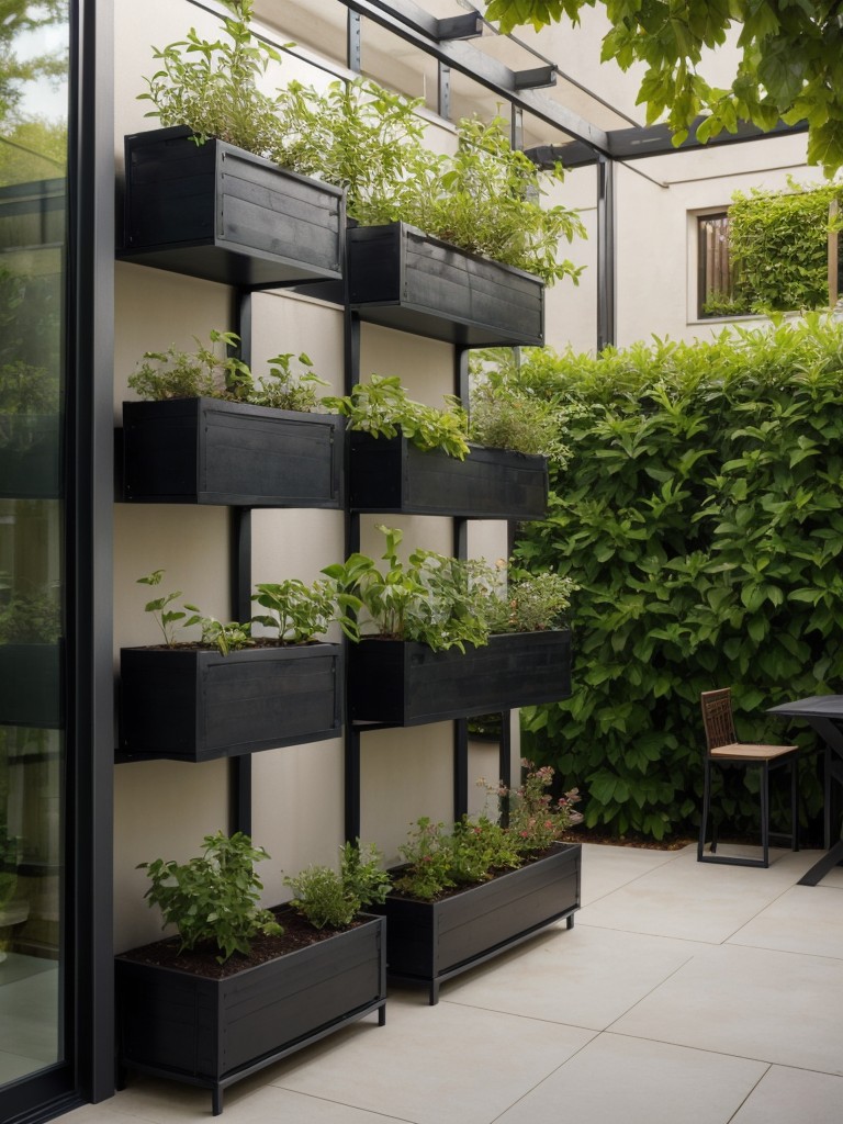 Utilize vertical gardening techniques by adding a trellis or climbing plants to maximize space.