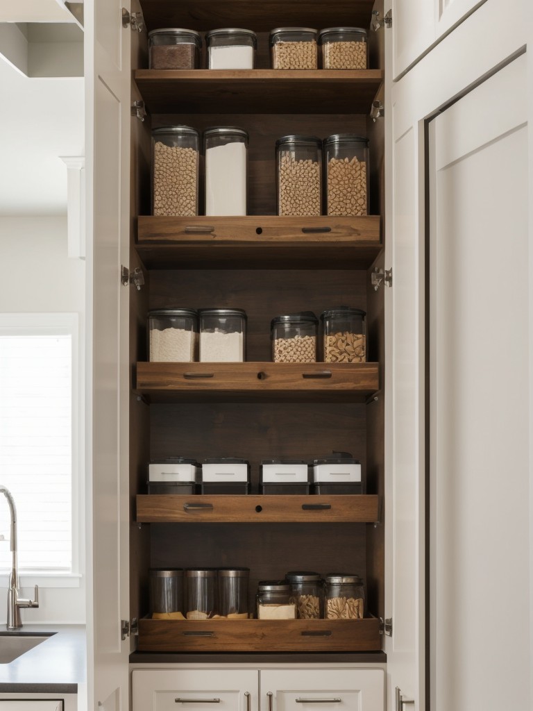 Utilize vertical space with floating shelves or wall-mounted cabinets to maximize storage.